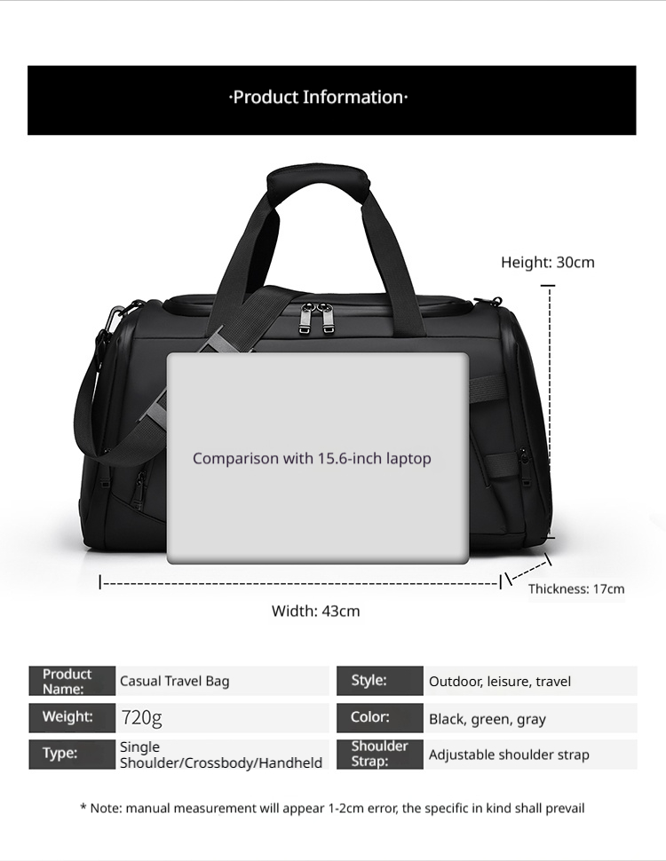 JY-9601 Bolsa de ginástica de viagem crossbody de ombro único