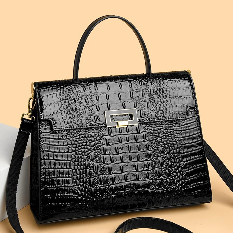 QPN2099 Moda Feminina Simples Fechamento Quadrado Bolsa de Ombro Di&aacute;ria para Escrit&oacute;rio