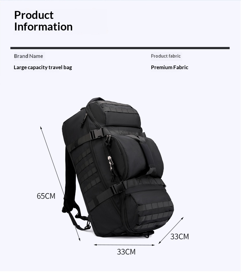 FLPN-6310 Mochila Tática 3 em 1 Bolsa Duffle Impermeável Bolsa de Viagem