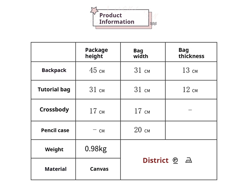 MN8126 Mochila de estudante 5 em 1